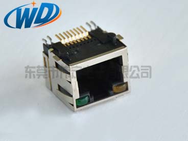 帶燈貼片型RJ45 8P8C 帶固定片網絡接口