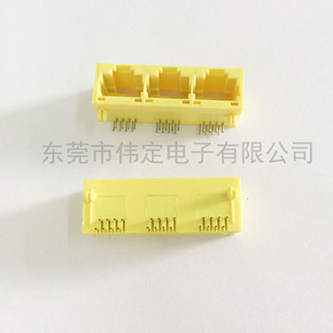 5631 1X3 RJ45全塑黃色 8P8C 三口網(wǎng)絡(luò)接口