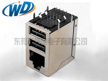 RJ45+雙層USB帶百兆千兆網絡變壓器